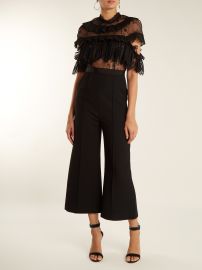 Ruffled-lace wide-leg cady jumpsuit at Matches